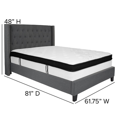 Full Platform Bed Set-gray