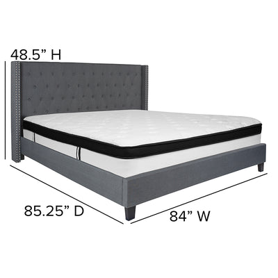 King Platform Bed Set-gray