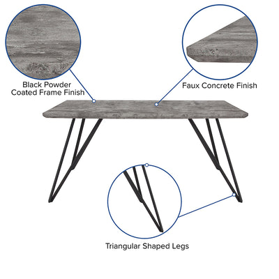 63x31.5 Concrete Dining Table