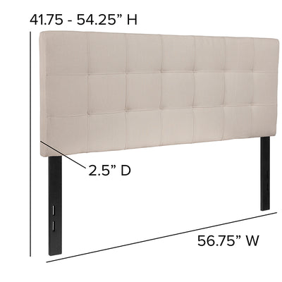 Full Headboard-beige Fabric