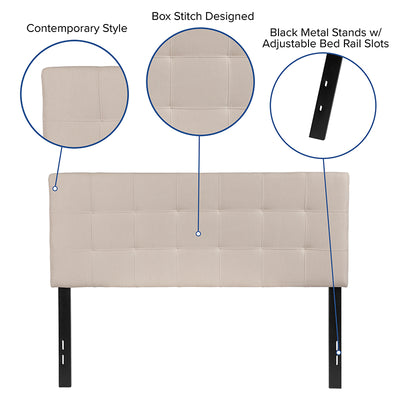 Full Headboard-beige Fabric