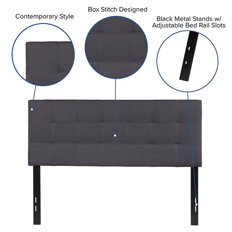 Full Headboard-gray Fabric