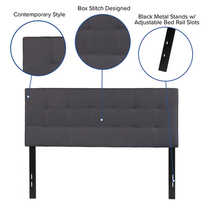Full Headboard-gray Fabric