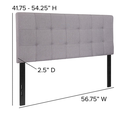 Full Headboard-gray Fabric