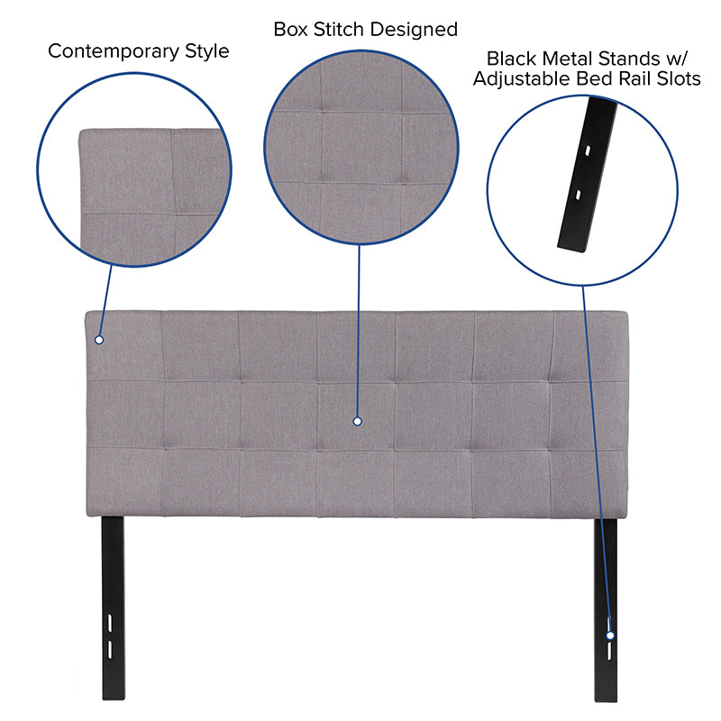 Full Headboard-gray Fabric