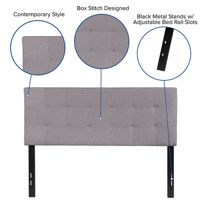Full Headboard-gray Fabric