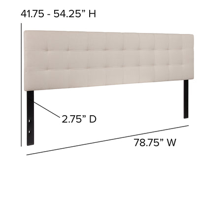 King Headboard-beige Fabric