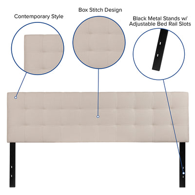 King Headboard-beige Fabric