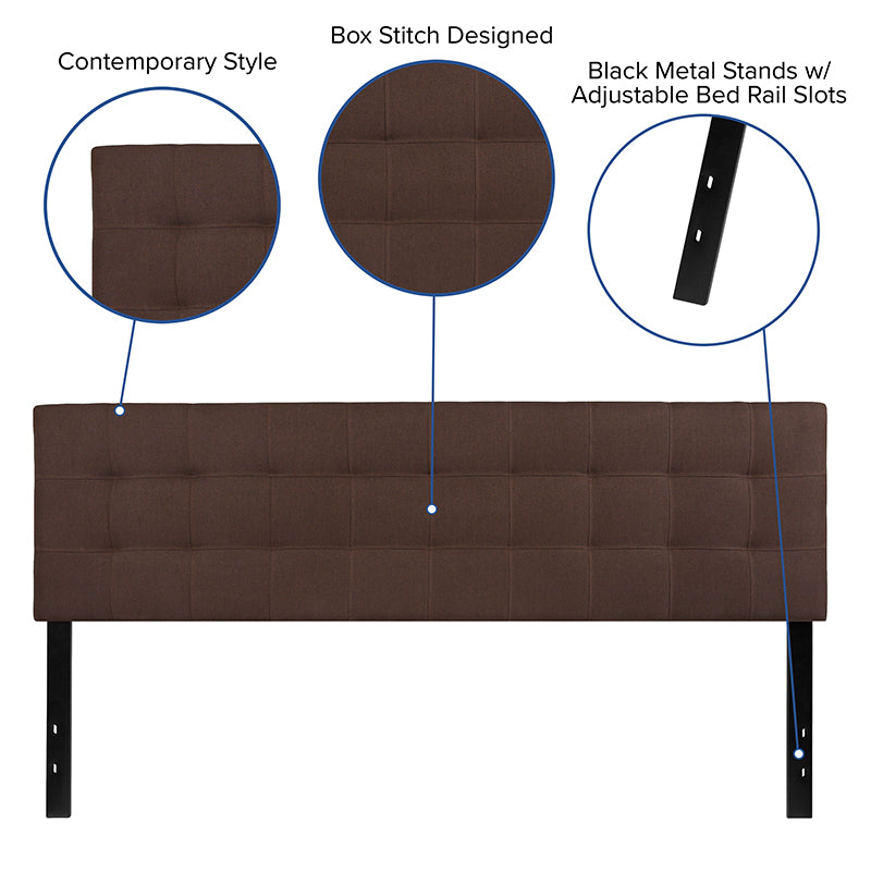 King Headboard-brown Fabric