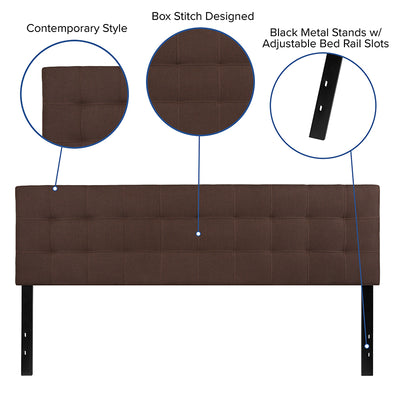 King Headboard-brown Fabric