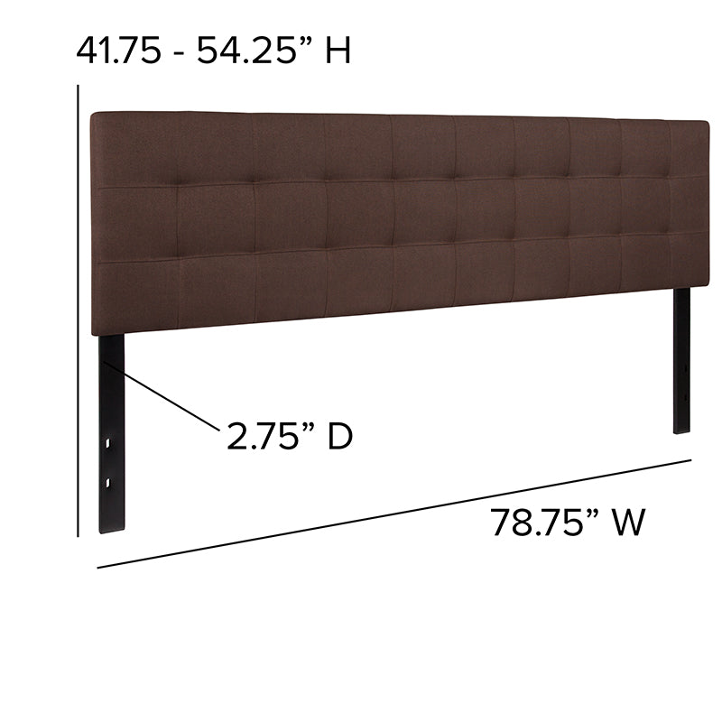 King Headboard-brown Fabric