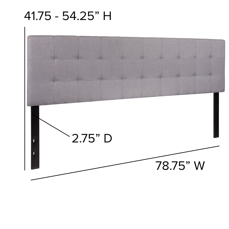 King Headboard-gray Fabric