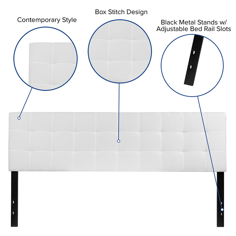 King Headboard-white Fabric