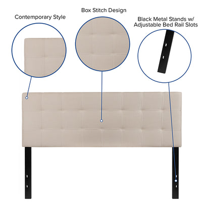 Queen Headboard-beige Fabric