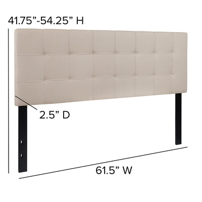Queen Headboard-beige Fabric