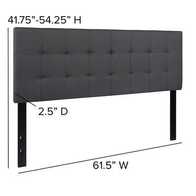 Queen Headboard-gray Fabric