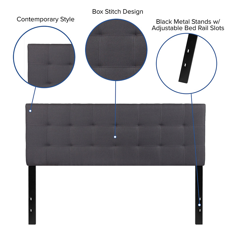 Queen Headboard-gray Fabric