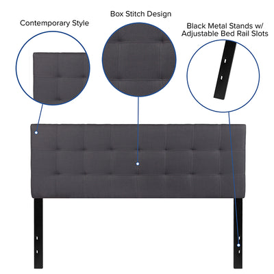 Queen Headboard-gray Fabric