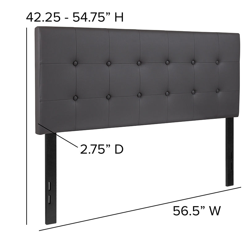 Full Headboard-gray Vinyl
