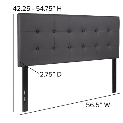 Full Headboard-gray Vinyl