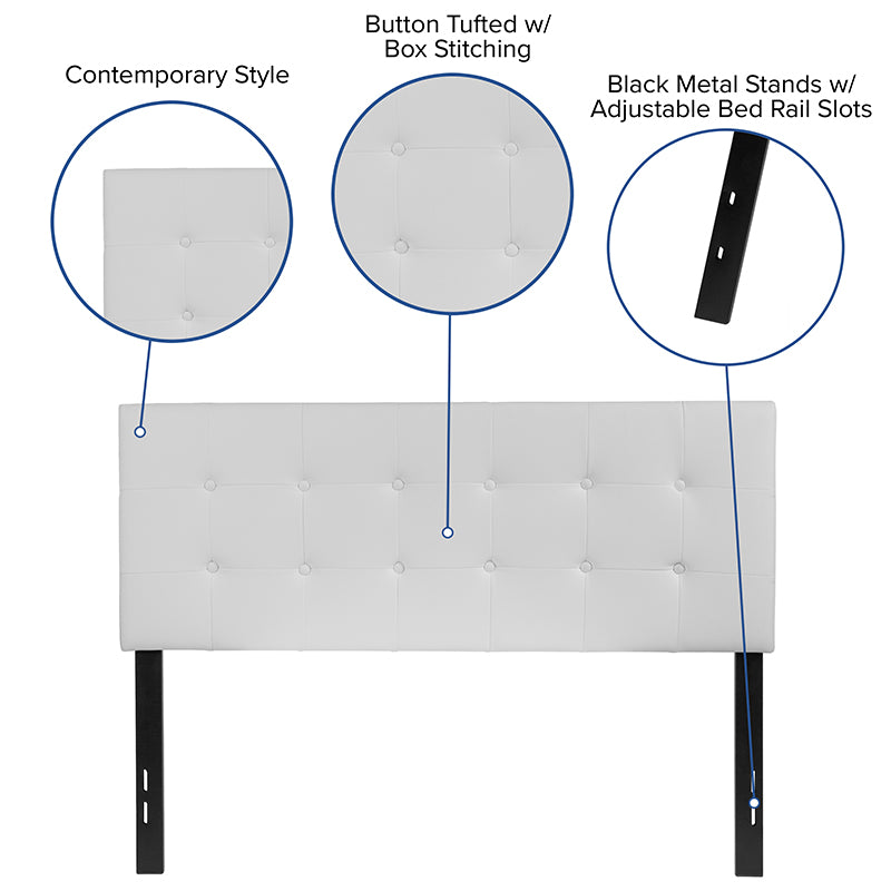 Full Headboard-white Vinyl