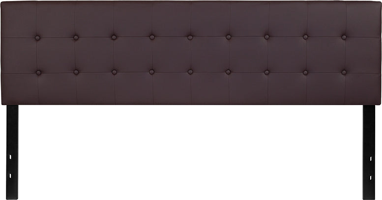 King Headboard-brown Vinyl