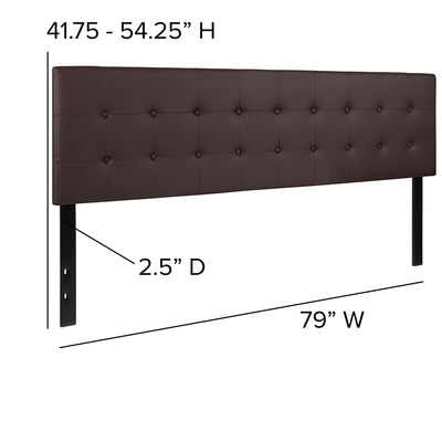 King Headboard-brown Vinyl