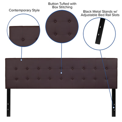 King Headboard-brown Vinyl