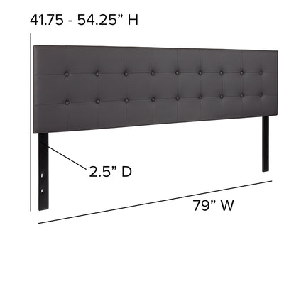 King Headboard-gray Vinyl