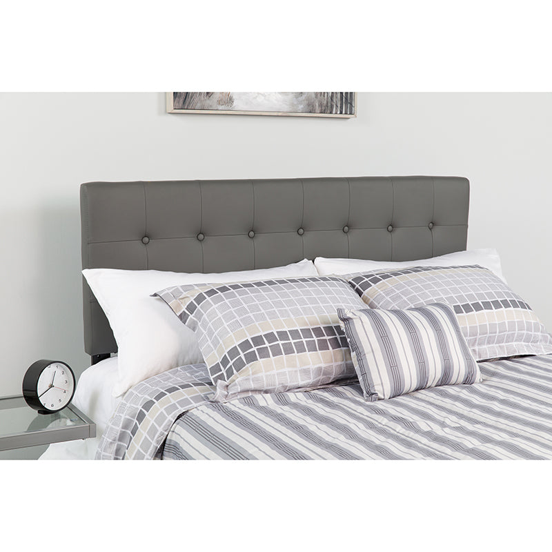 King Headboard-gray Vinyl