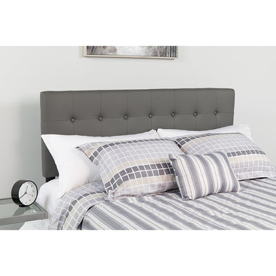 King Headboard-gray Vinyl