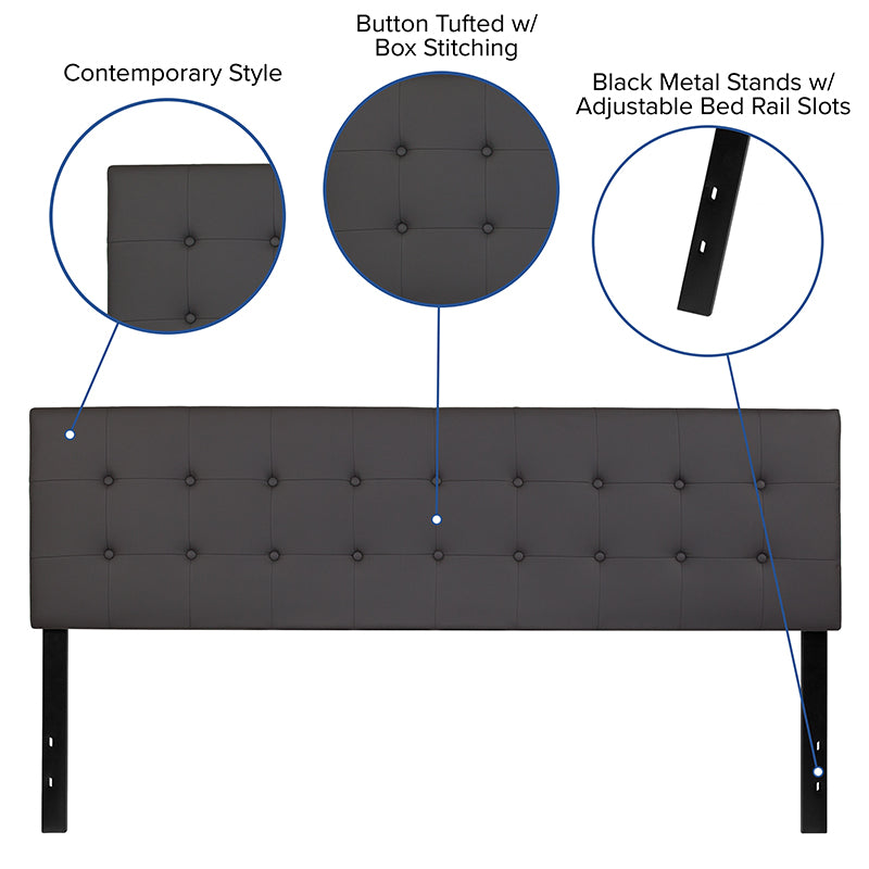 King Headboard-gray Vinyl