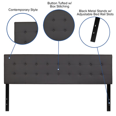 King Headboard-gray Vinyl