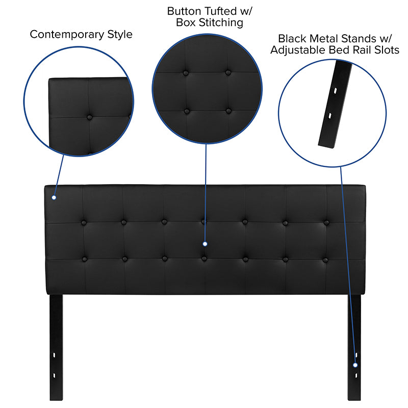 Queen Headboard-black Vinyl