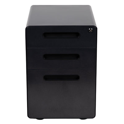 3-drawer Filing Cabinet-black