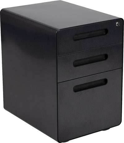 3-drawer Filing Cabinet-black