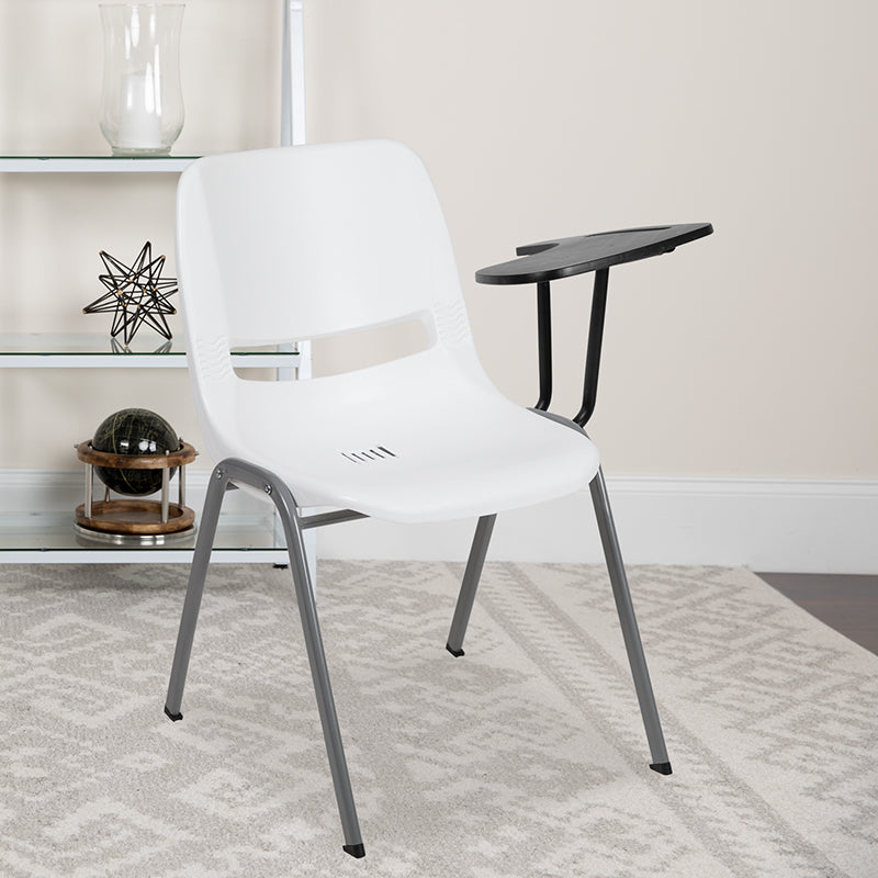 White Tablet Arm Chair