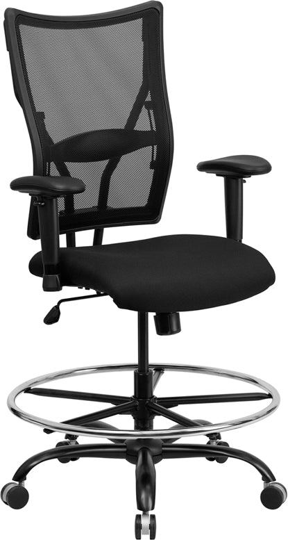 Black Mesh 400lb Draft Chair