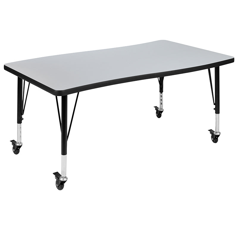 3pc 76" Oval Grey Table Set