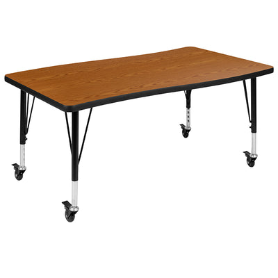 3pc 76" Oval Oak Table Set