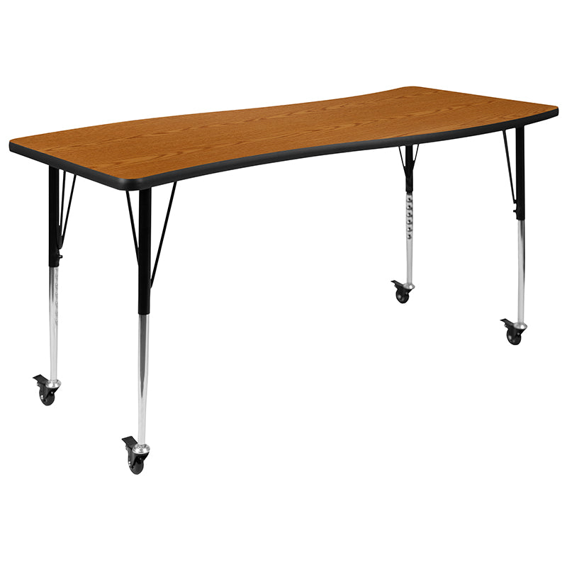 3pc 86" Oval Oak Table Set