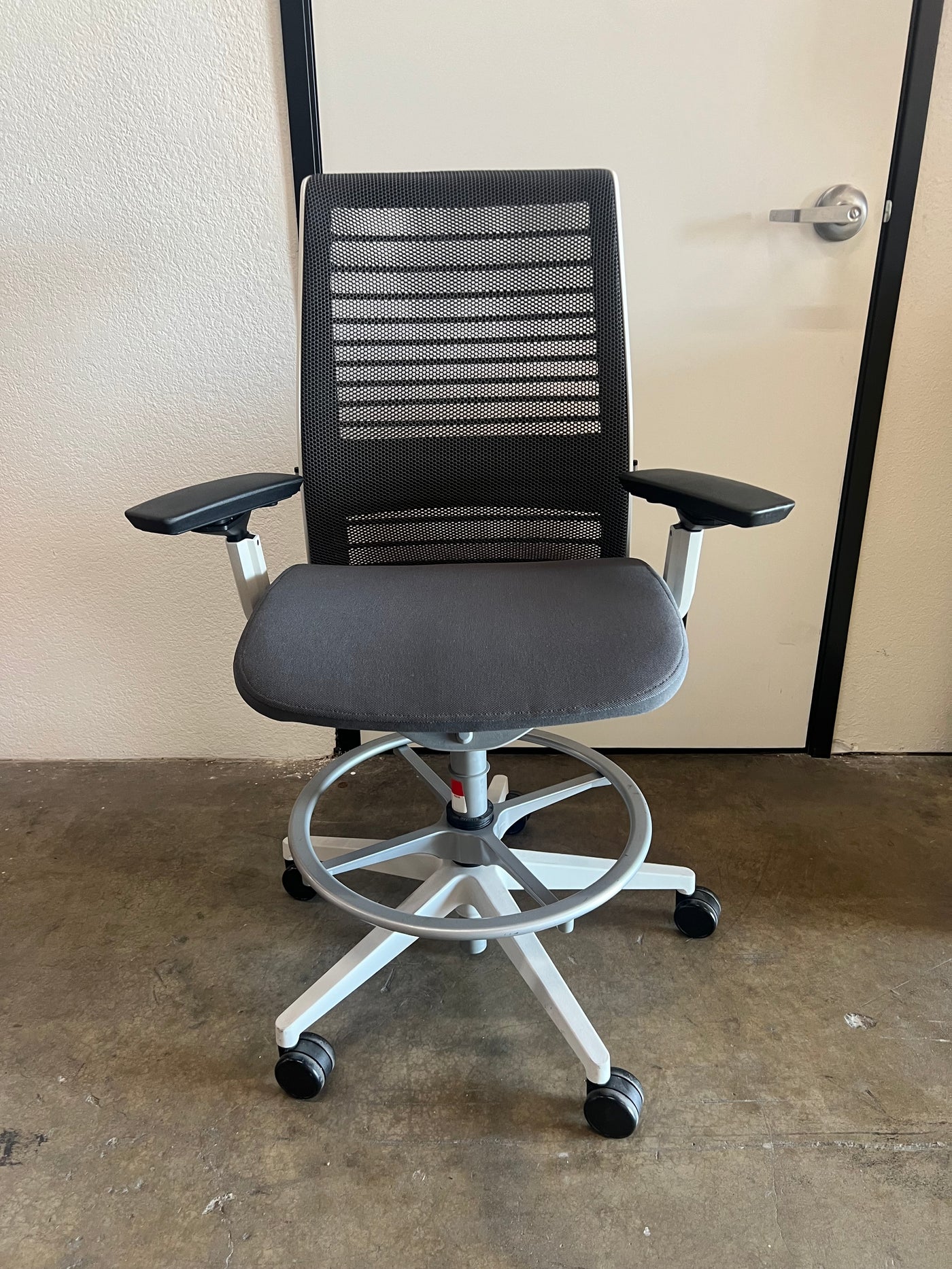 Pre Owned Steelcase Think Drafting Stool - Office Furniture - Grey