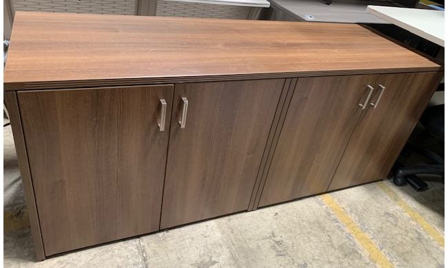 PRE-OWNED CREDENZA WITH 4 DOOR STORAGE
