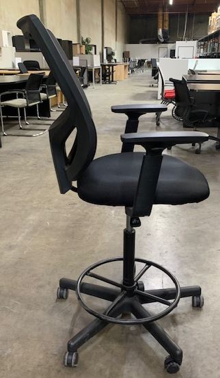 PRE-OWNED MESH BACK DRAFTING STOOL COLOR: BLACK 1 AVAILABLE $100
