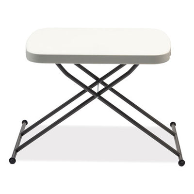 Height-adjustable Personal Folding Table, Rectangular, 26.63" X 25.5" X 25" To 36", White Top, Dark Gray Legs
