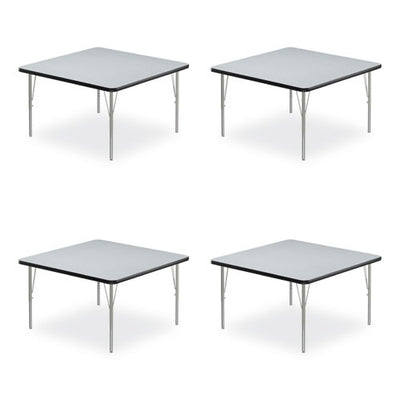 Adjustable Activity Tables, Square, 48" X 48" X 19" To 29", Gray Top, Silver Legs, 4/pallet, Ships In 4-6 Business Days