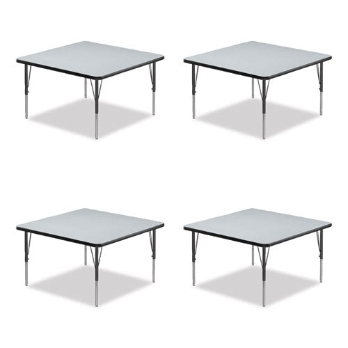 Adjustable Activity Tables, Square, 48" X 48" X 19" To 29", Gray Top, Black Legs, 4/pallet, Ships In 4-6 Business Days