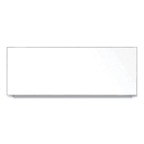 Magnetic Porcelain Whiteboard With Aluminum Frame, 144.59 X 60.47, White Surface, Satin Aluminum Frame,ships In 7-10 Bus Days
