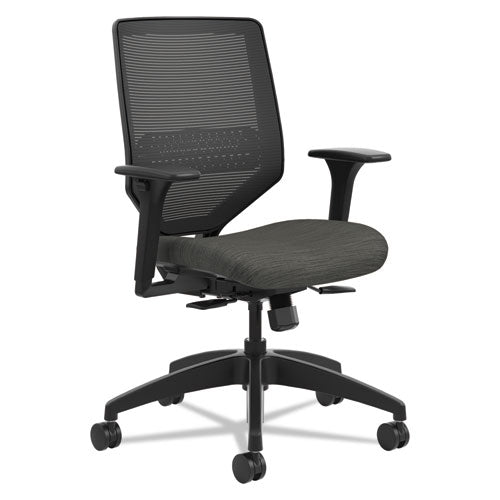 Solve Series Mesh Back Task Chair, Supports Up To 300 Lb, 16" To 22" Seat Height, Ink Seat, Black Back/base