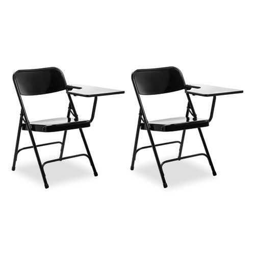 5200 Series Left-side Tablet-arm Folding Chair, Supports 480 Lb, 17.25" Seat Height, Black, 2/carton, Ships In 1-3 Bus Days